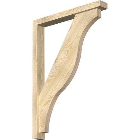 Ekena Millwork Funston Block Rough Sawn Bracket w/ Offset Brace, Douglas Fir, 4"W x 30"D x 42"H BKT0402X30X42FST05RDF